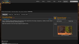 
                            8. RicoMiniMap : Map, Coords, Compasses : World of Warcraft AddOns ...