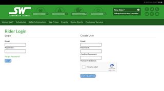 
                            5. Rider Login - SouthWest Transit