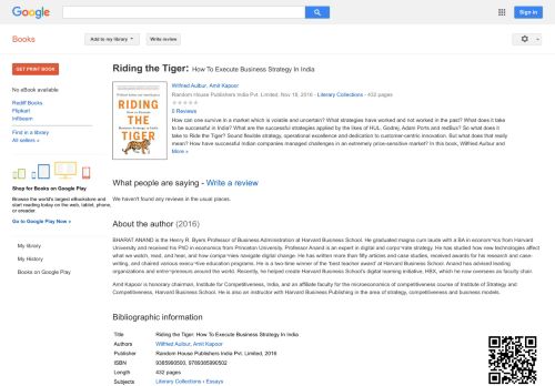 
                            10. Riding the Tiger: How To Execute Business Strategy In India