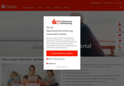 
                            6. Riester-Zulagen-Portal | SV SparkassenVersicherung