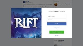 
                            13. RIFT - If you're unable to connect to RIFT currently,... | Facebook