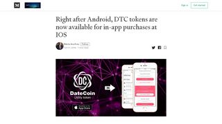 
                            4. Right after Android, DTC tokens are now available for in-app ... - Medium