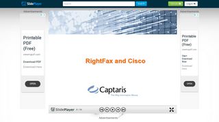 
                            12. RightFax and Cisco. 2 Cisco Unity Fax Solutions: Unity Fax Server F ...