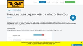 
                            3. Rilevazione presenze JuniorWEB: Cartellino Online (COL) - Osti Sistemi