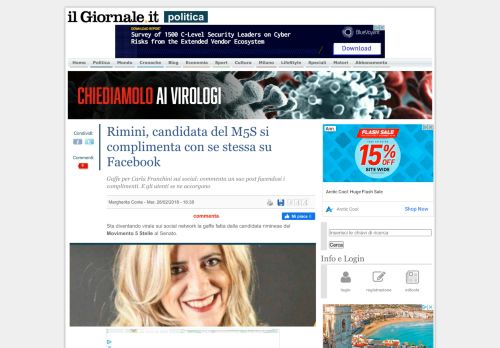 
                            13. Rimini, candidata del M5S si complimenta con se stessa su Facebook