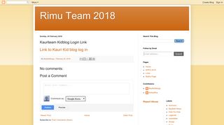 
                            7. Rimu Team 2018: Kauriteam Kidblog Login Link