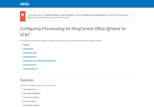 
                            11. RingCentral Office @Hand for AT&T - Okta