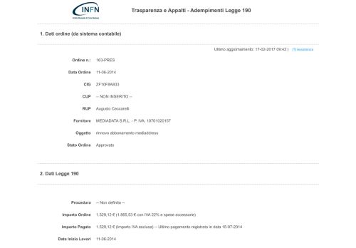 
                            10. rinnovo abbonamento mediaddress - Trasparenza e Appalti