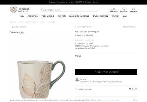 
                            6. Rio Tasse von Bloomingville kaufen - Geliebtes Zuhause