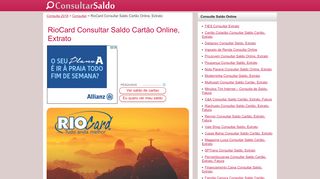 
                            13. RioCard Consultar Saldo Cartão Online, Extrato | Consulta 2018