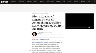 
                            12. Riot's 'League of Legends' Reveals Astonishing 27 Million Daily ...