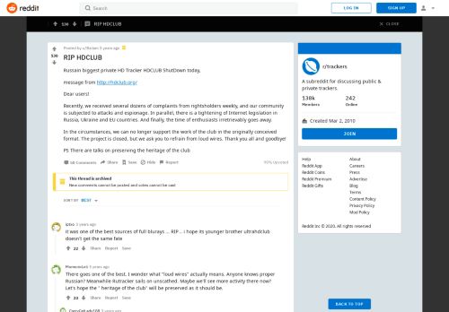 
                            7. RIP HDCLUB : trackers - Reddit