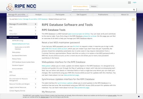 
                            8. RIPE Database Software and Tools — RIPE Network Coordination ...