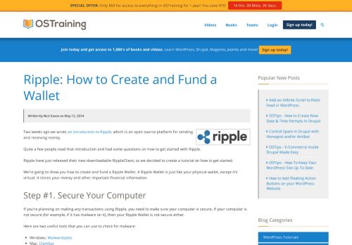 
                            13. Ripple: How to Create and Fund a Wallet - OSTraining