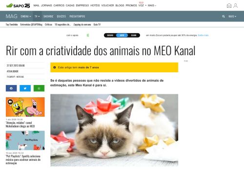
                            12. Rir com a criatividade dos animais no MEO Kanal - Atualidade - SAPO ...