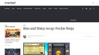 
                            12. Rise and Shiny recap: Pockie Ninja - Engadget