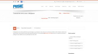 
                            5. RISE – Marketing Digital » Tutorial de como usar o MySpace