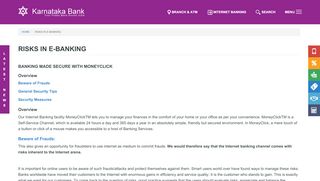 
                            4. RISKS IN E-BANKING | Karnataka Bank