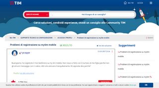 
                            3. Risolto: Problemi di registrazione su mytim mobile - We TIM