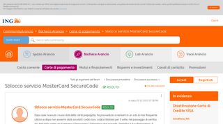 
                            10. Risolto: Sblocco servizio MasterCard SecureCode - CommunityArancio