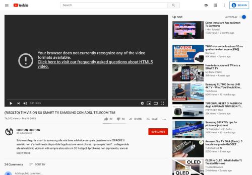 
                            12. (risolto) timvision su smart tv samsung con adsl telecom tim - YouTube