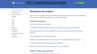 
                            5. Risoluzione dei problemi | Centro assistenza di Facebook | Facebook