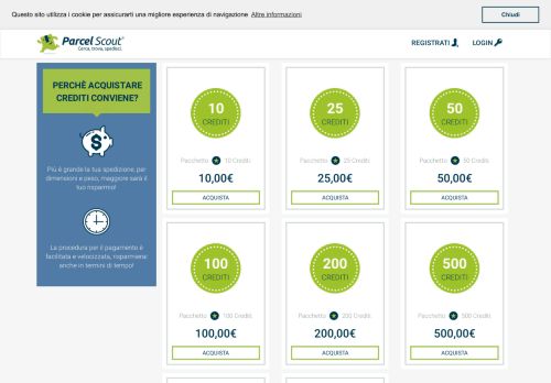 
                            9. Risparmia subito, acquista Crediti! - Confronta su ParcelScout le tariffe ...