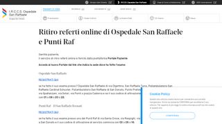 
                            8. Ritiro Referti Online - Ospedale San Raffaele