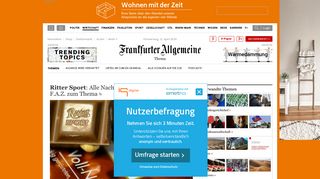 
                            11. Ritter Sport aktuell: News der FAZ zur Schokoladenmarke