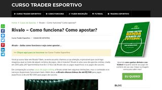 
                            8. Rivalo - Como funciona? Como apostar? - Curso Trader Esportivo