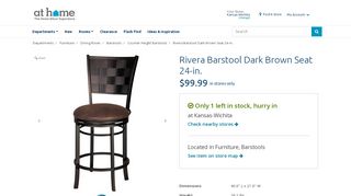 
                            12. Rivera Barstool Dark Brown Seat 24-in. | At Home