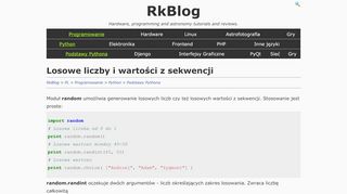 
                            12. RkBlog :: Losowe liczby i wartości z sekwencji