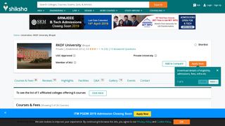 
                            11. RKDF University, Bhopal - Courses, Placement Reviews, Ranking ...