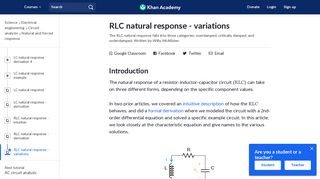 
                            7. RLC natural response - variations (article) | Khan Academy