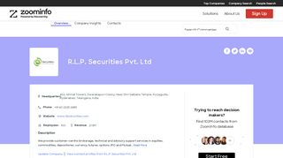 
                            12. RLP Securities Pvt Ltd. | ZoomInfo.com
