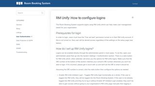 
                            7. RM Unify: How to configure logins - Room Booking System