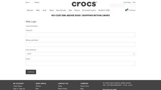 
                            6. RMA Login - Crocs India