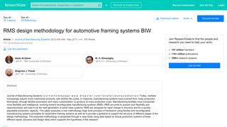 
                            8. RMS design methodology for automotive framing systems BIW ...