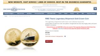 
                            12. RMS Titanic Legendary Shipwreck Gold Crown Coin