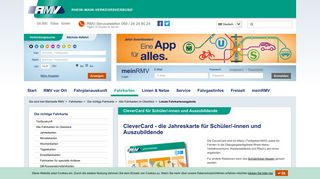 
                            1. RMV.DE - CleverCard für Schüler/ -innen und Auszubildende