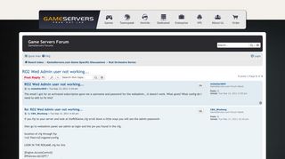 
                            5. RO2 Wed Admin user not working... - Game Servers Forum