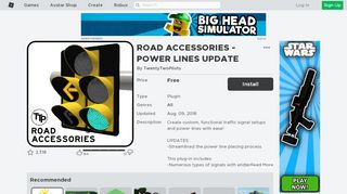 
                            3. ROAD ACCESSORIES - POWER LINES UPDATE - Roblox