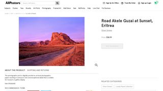 
                            12. Road Akele Guzai at Sunset, Eritrea Photographic Print by Oliver ...