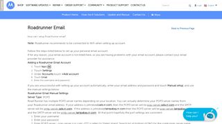 
                            5. Roadrunner Email - Motorola Support - US