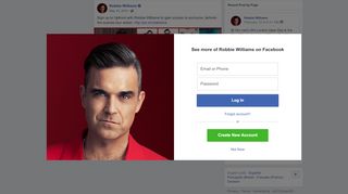 
                            4. Robbie Williams - Sign up to Upfront with Robbie Williams... | Facebook