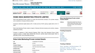 
                            6. Robe India Marketing Private Limited Information - Robe India ...