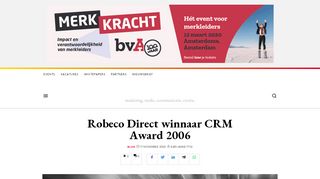 
                            13. Robeco Direct winnaar CRM Award 2006 - Adformatie