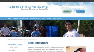 
                            12. Robert E. Bryan Fellowships - Carolina Center for Public Service