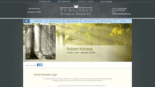 
                            12. Robert Korona Login - Bensalem, Pennsylvania | Tomlinson Funeral ...