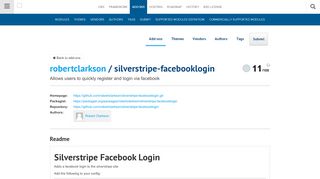 
                            7. robertclarkson/silverstripe-facebooklogin · SilverStripe Add-ons